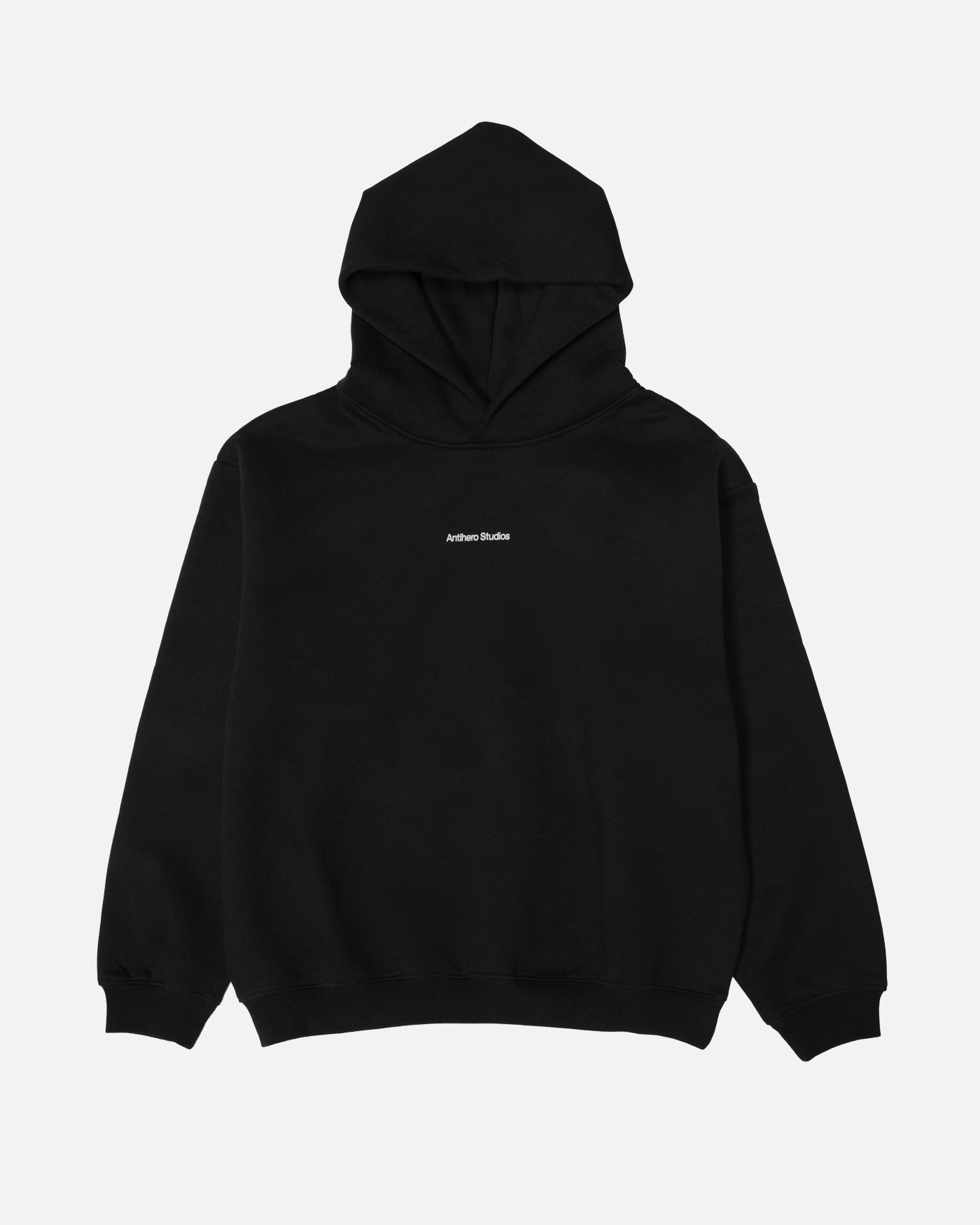 Antihero Studios Hoodie in black, heavyweight cotton, oversized fit