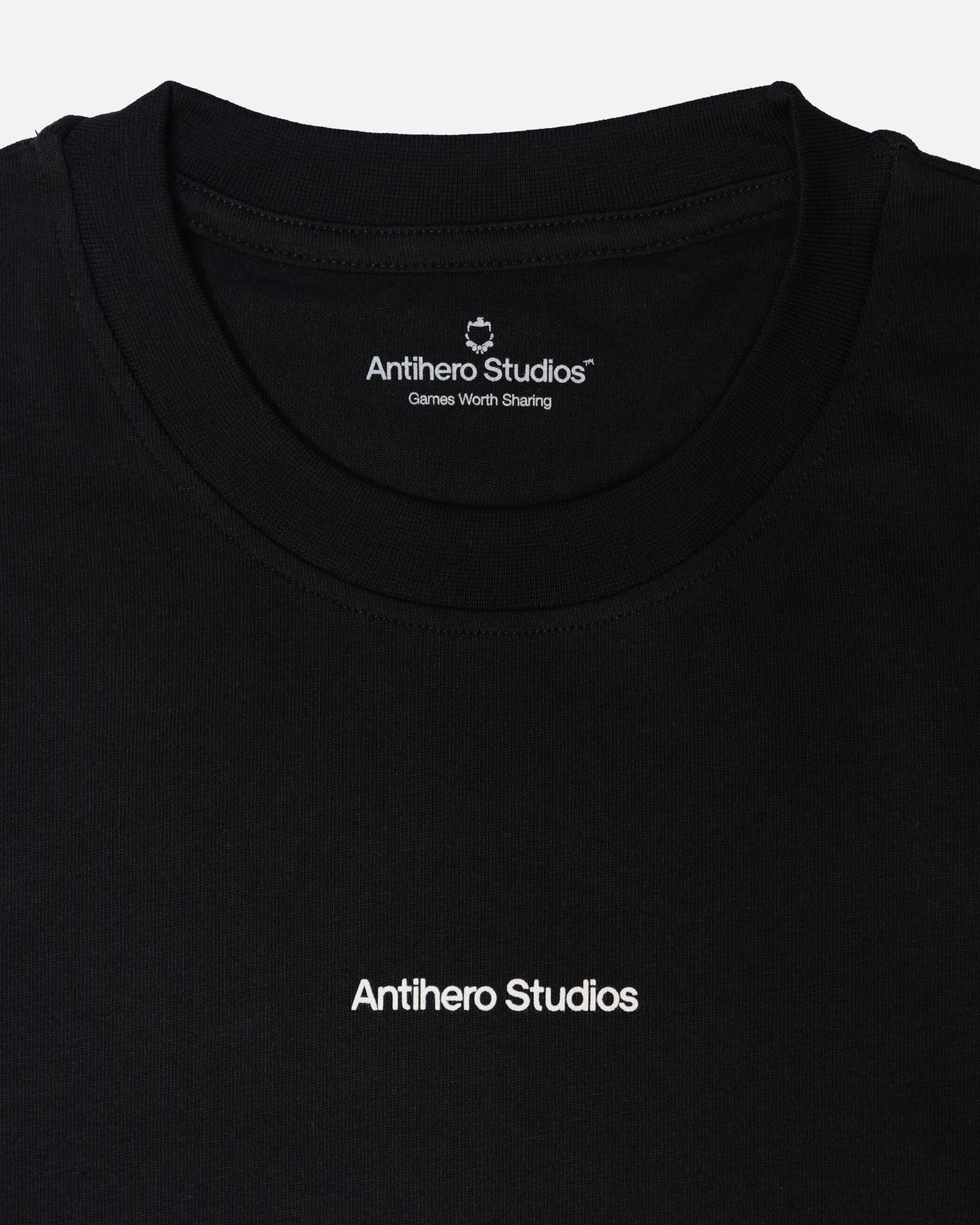 Antihero Studios Small Logo Tee in black, oversized fit, view 3