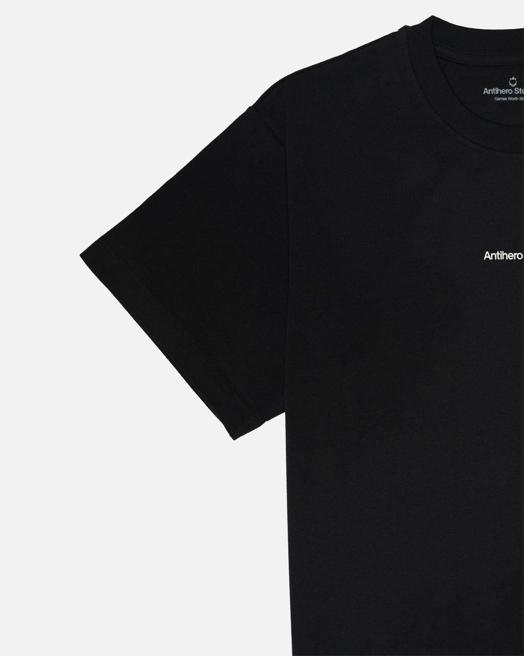 Antihero Studios Small Logo Tee in black, oversized fit, view 2
