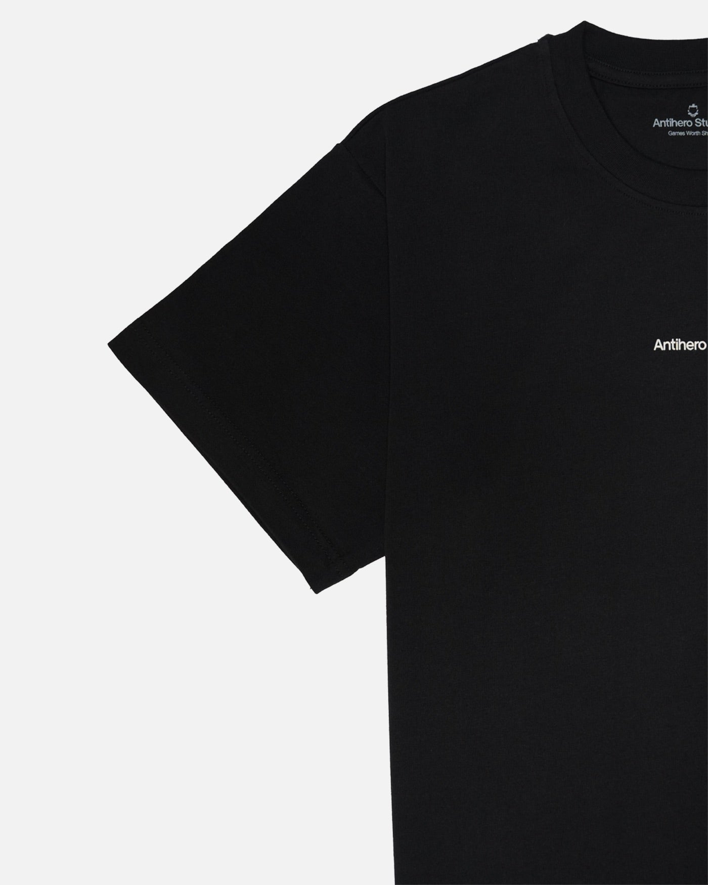 Antihero Studios Small Logo Tee in black, oversized fit, view 2