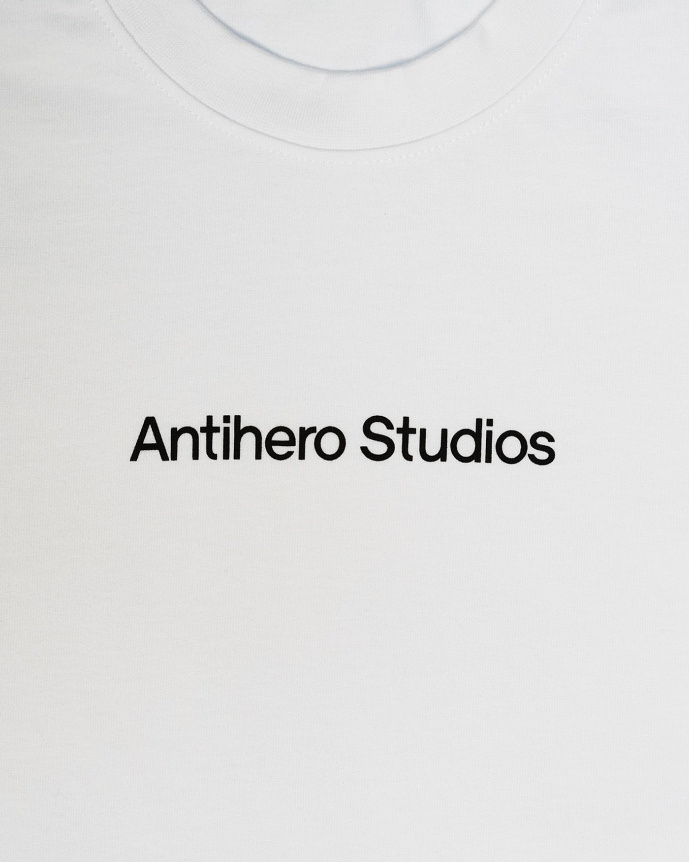 Antihero Studios Big Logo Tee in white, oversized fit, view 3