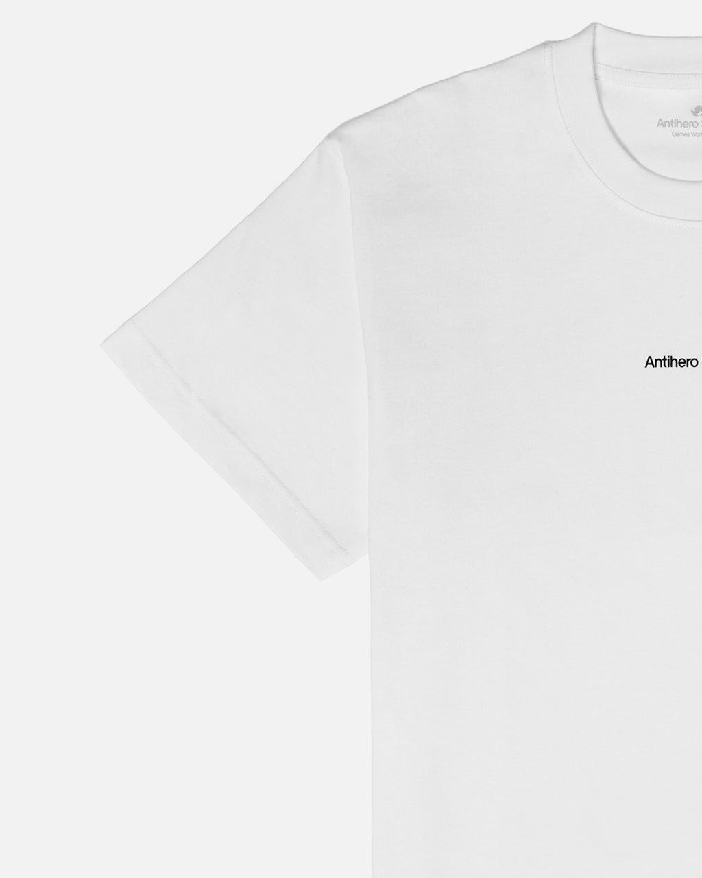Antihero Studios Small Logo Tee in white, oversized fit, view 2
